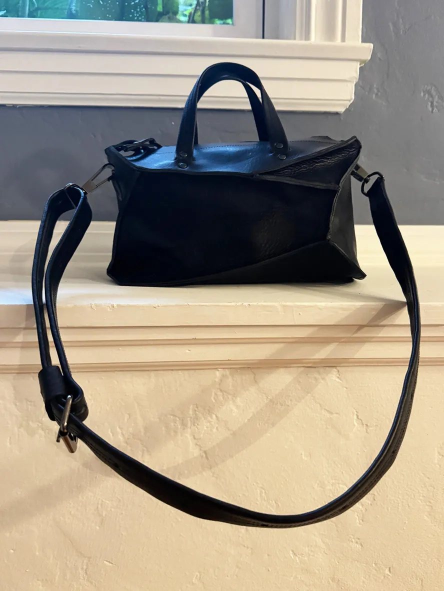 Small Black Collapse Eve Bag