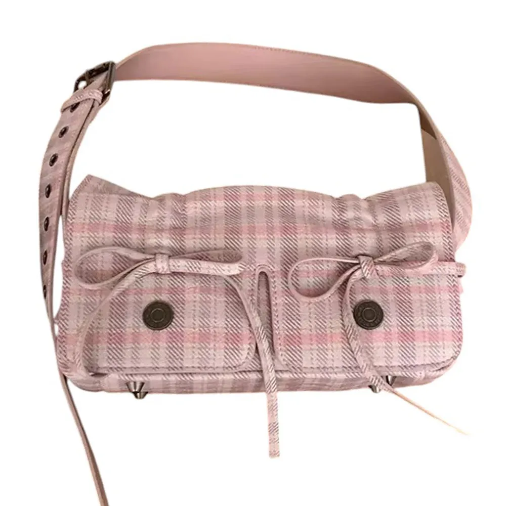 Soft Girl Plaid Mini Shoulder Bag