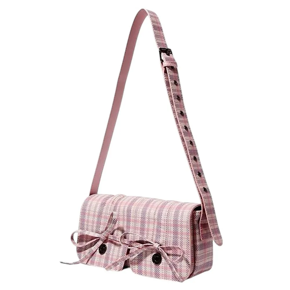 Soft Girl Plaid Mini Shoulder Bag