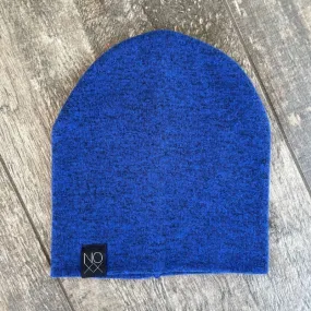 Speckled Royal | Sweater Knit Beanie - Newborn