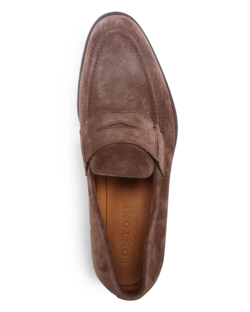 Suede Principe Penny Loafer in Light Orzo