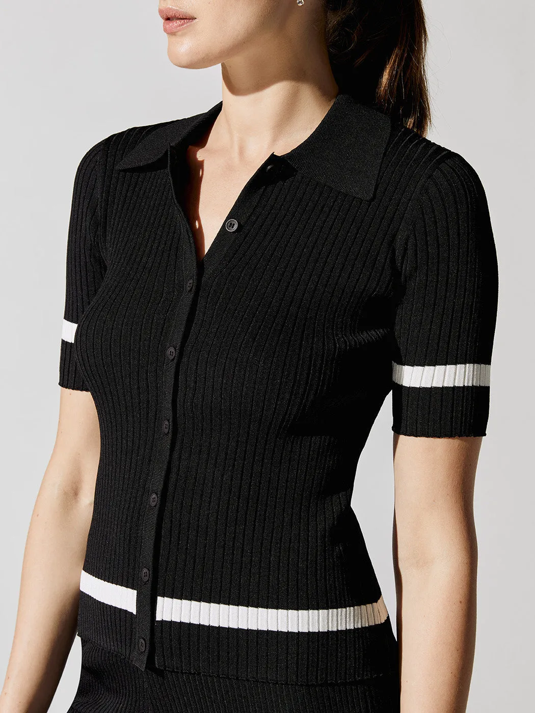 Sweater Polo - Black/White