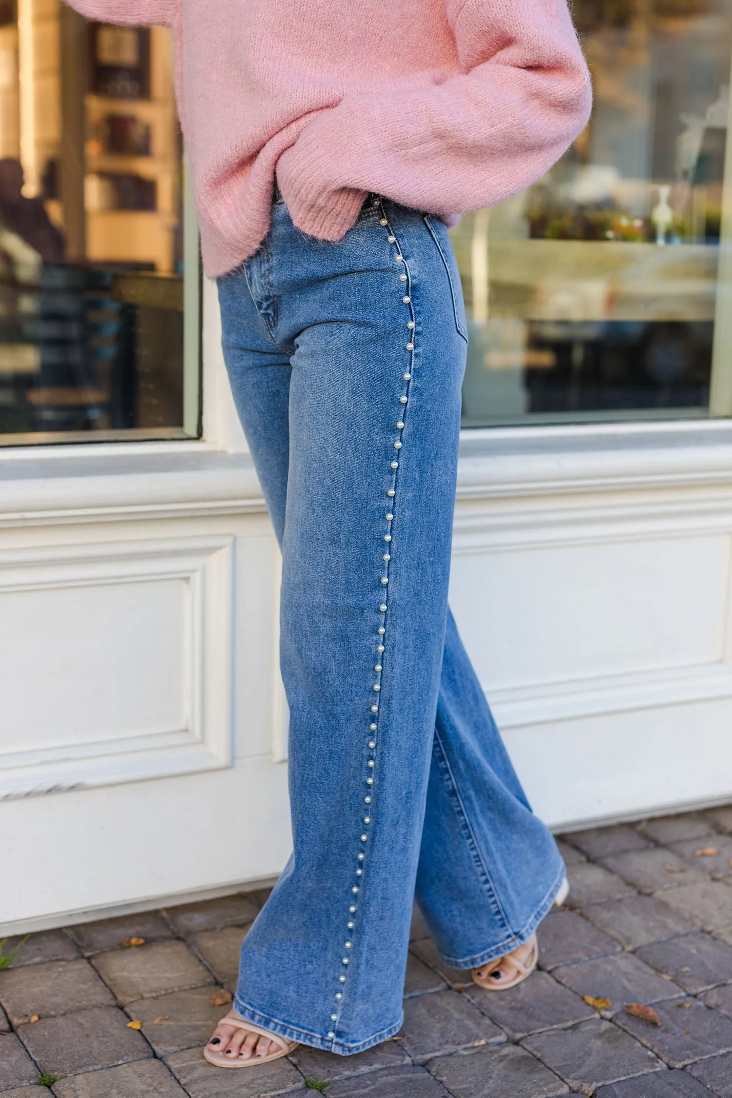 The Denim & Pearls Wide Leg Jeans