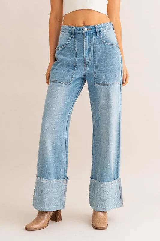 The Elise High Waisted Big Cuff Jeans