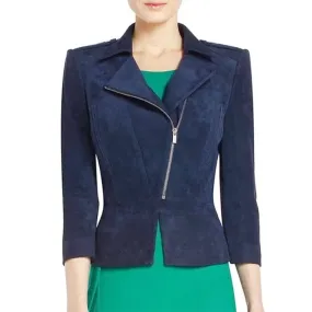 The Vampire Diaries S05 Nina Dobrev Navy Suede Jacket