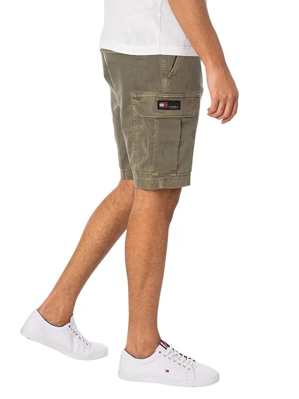 Tommy Jeans Straight Ethan Cargo Shorts - Drab Olive Green