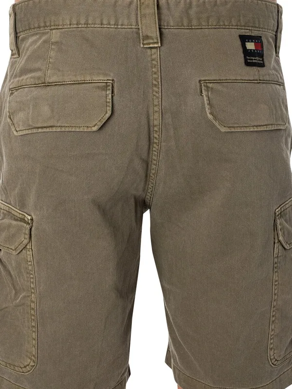 Tommy Jeans Straight Ethan Cargo Shorts - Drab Olive Green