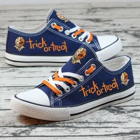 Trick or Treat Sam Sneakers Casual Canvas Low Top Converse Shoes For Halloween