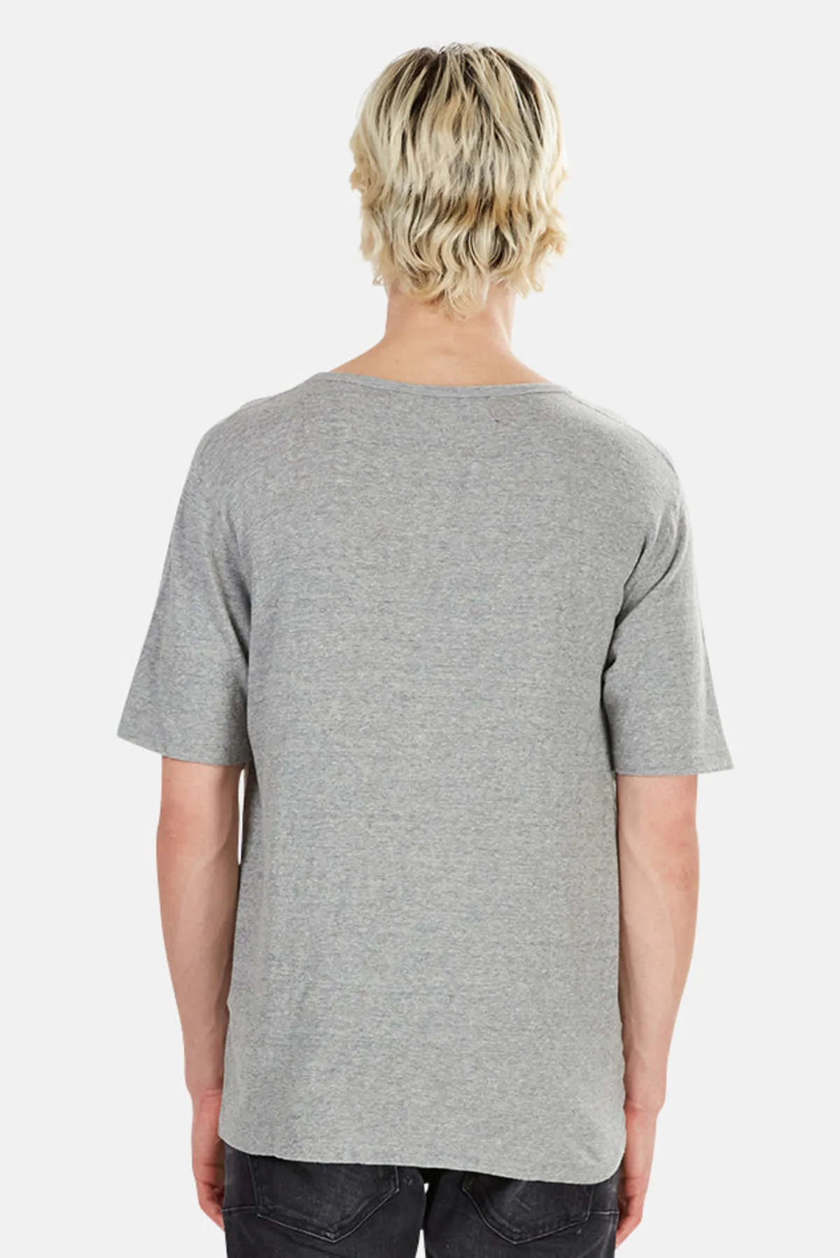 V Neck Tee - Heather Grey Melange