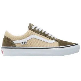 Vans Skate Old Skool Pro Shoes Dark Olive/White