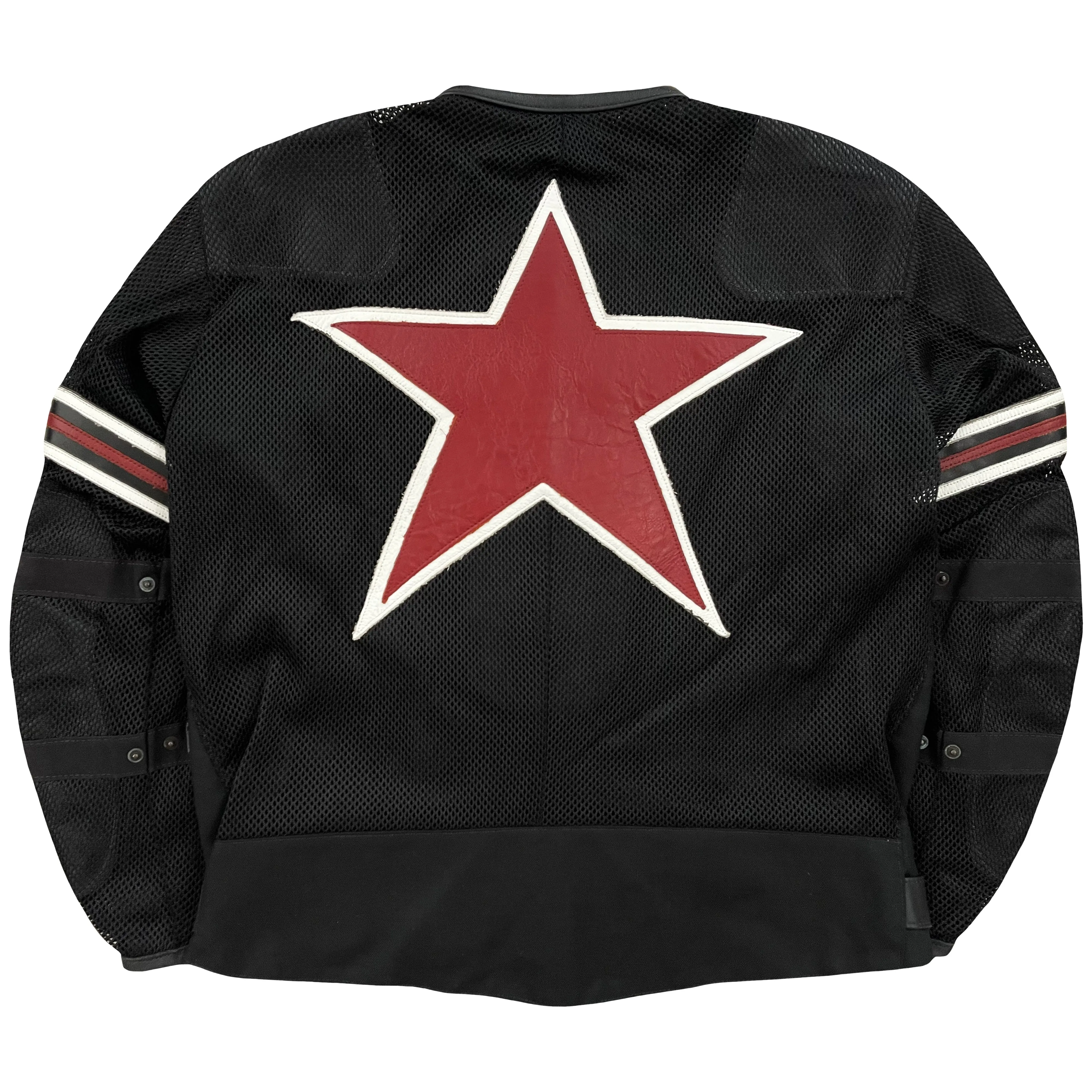 Vanson Leathers 'One Star' Mesh Motorcycle Racer Jacket - L