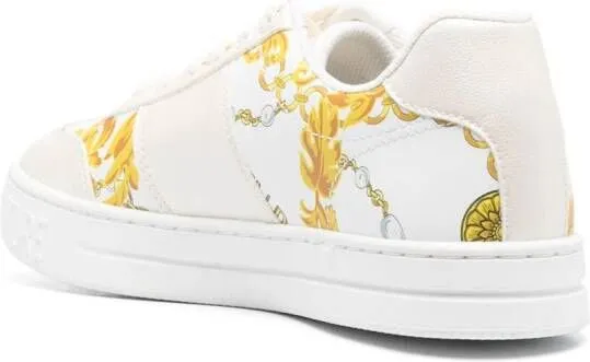 Versace Jeans Couture logo-patch round-toe sneakers White