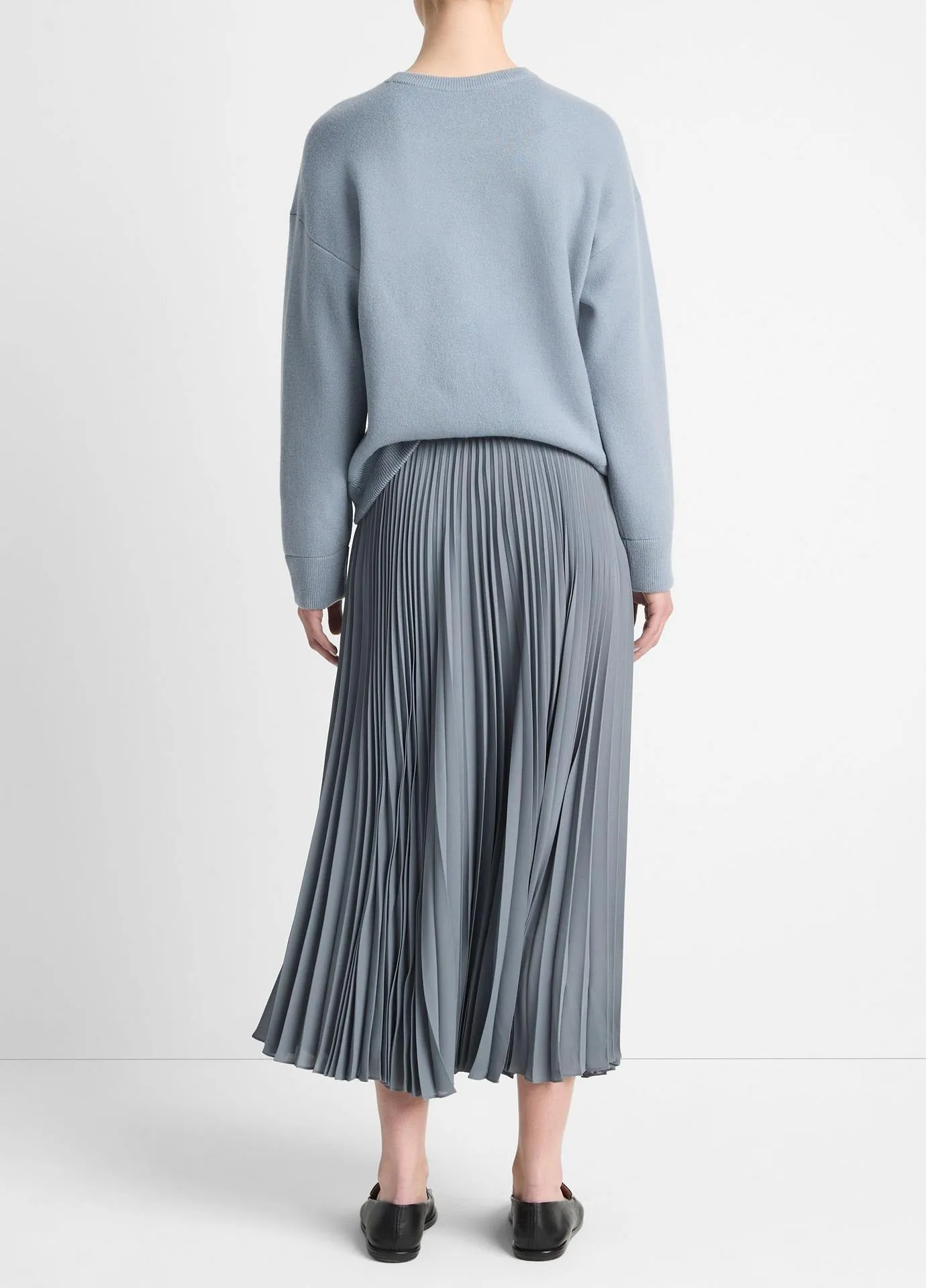 Vince Draped Pleated Skirt in Lake Stone