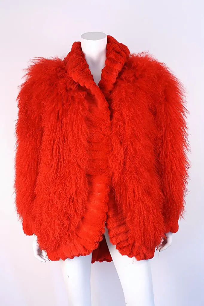 Vintage Mongolian Lamb Fur Coat