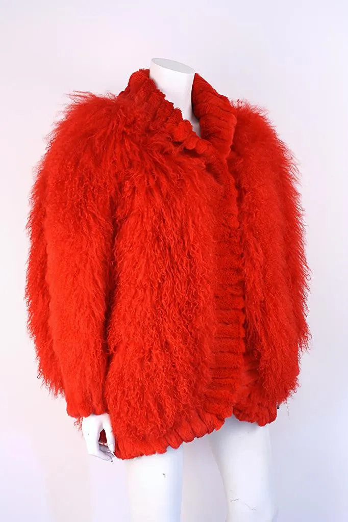 Vintage Mongolian Lamb Fur Coat