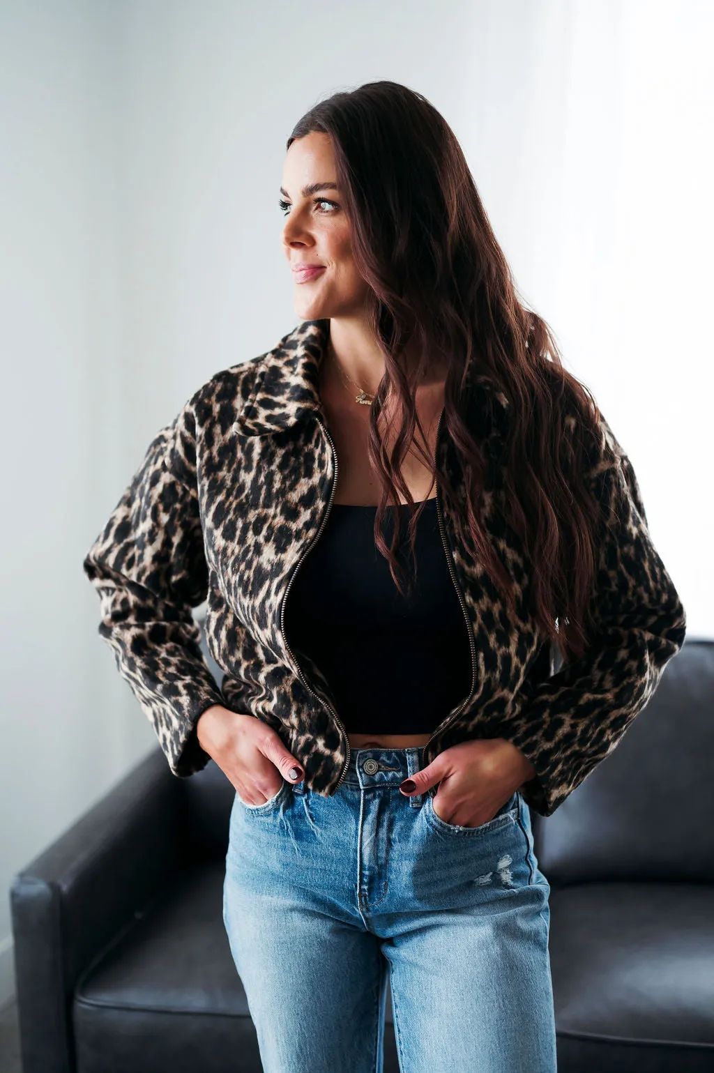 Vivian Leopard Print Jacket