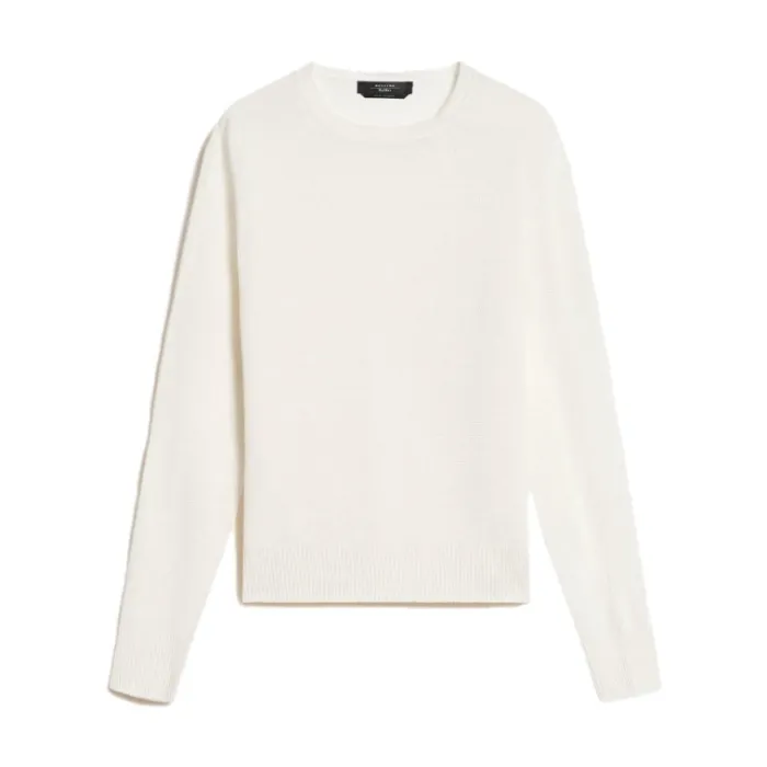 Weekend Max Mara  |Crew Neck Casual Style Linen Rib Long Sleeves Plain