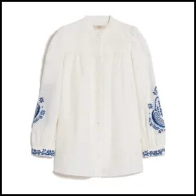 Weekend Max Mara  |Flower Patterns Casual Style Linen Street Style Long Sleeves