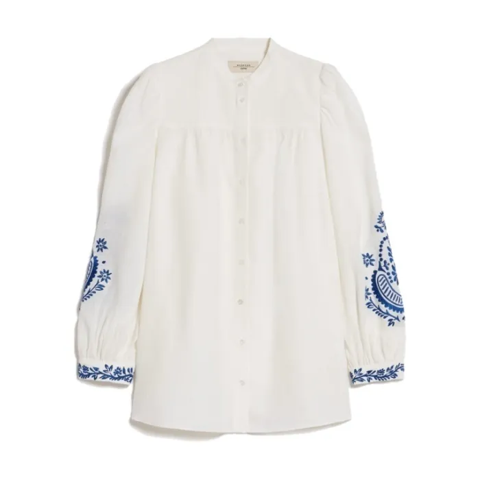 Weekend Max Mara  |Flower Patterns Casual Style Linen Street Style Long Sleeves