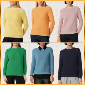 Weekend Max Mara  |Long Sleeves Plain V-neck & Crew neck