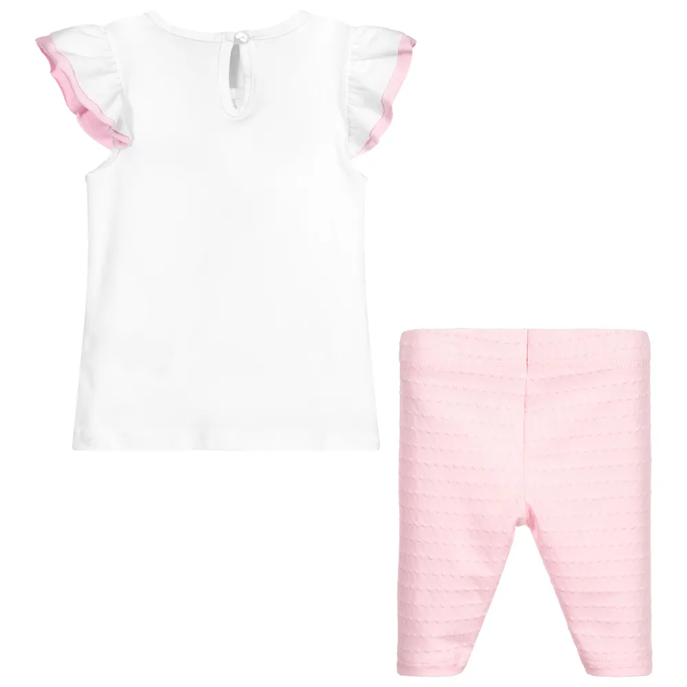 White & Pink Leggings Set