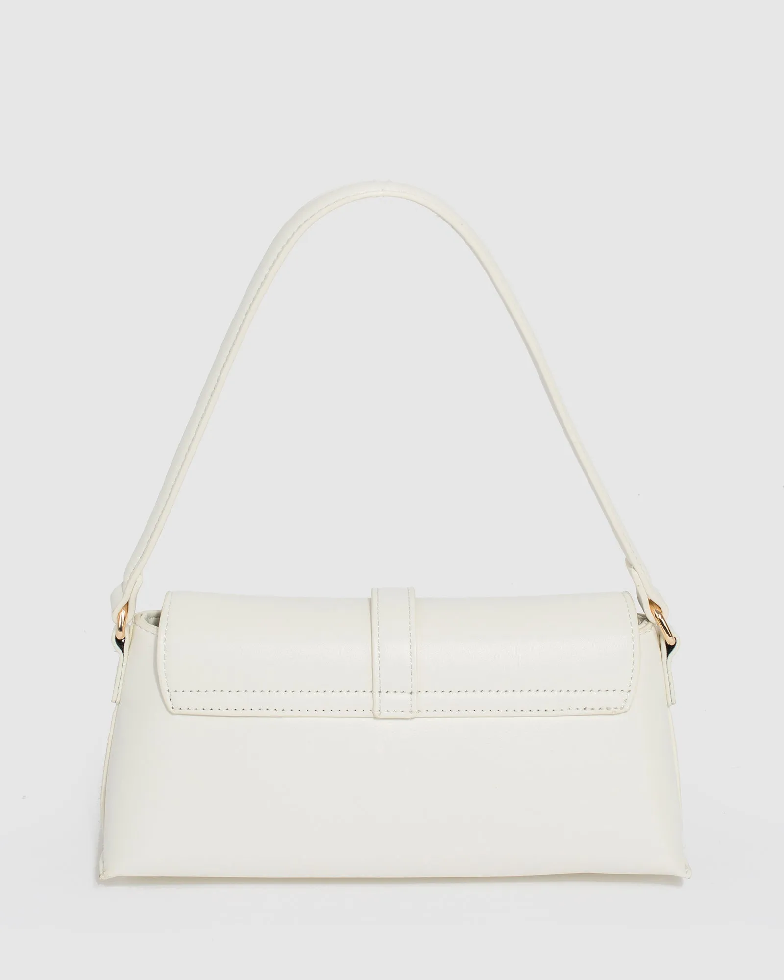 White Sasha Buckle Shoulder Bag