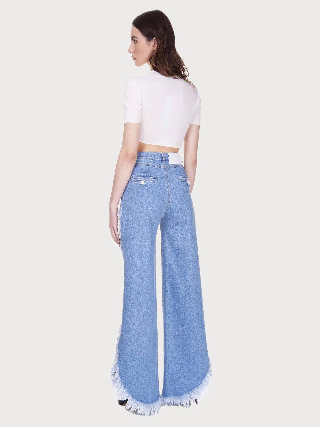 Wide Fringed Jeans