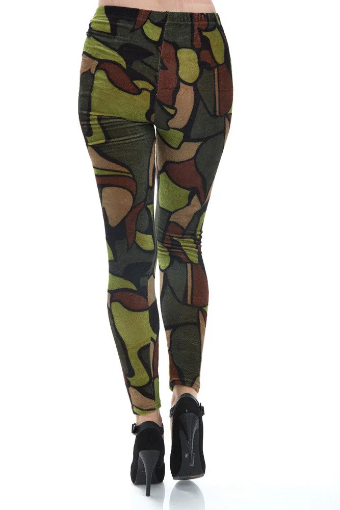 Women's Regular Dark Tone Tile Pattern Leggings