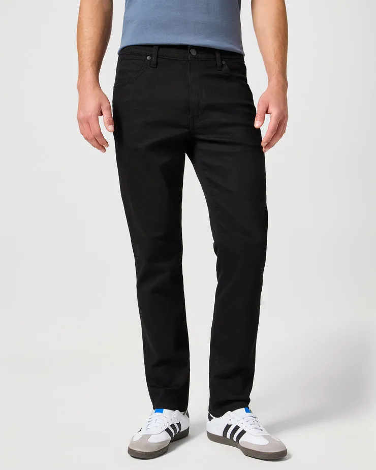 Wrangler Larston Slim Tapered Mens Jeans - Deep Ink (Black)